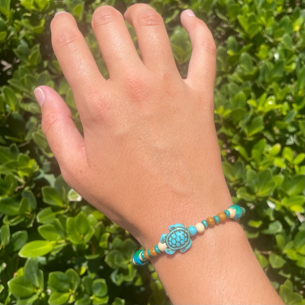 Handmade Jasper Turtle Wanderlust Bracelet